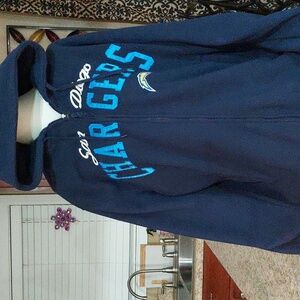 NFL San Diego Chargers Navy Blue Fleece Hooded Jacket Zip Up